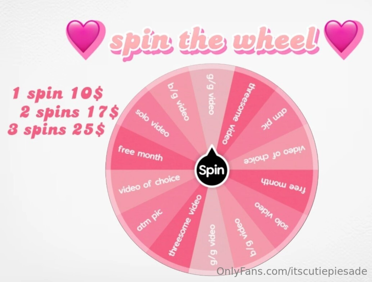 Spin the wheel available now on my main page cutiepiesade 