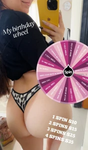 My birthday wheel this month is my birthday so i added naughty prizes
