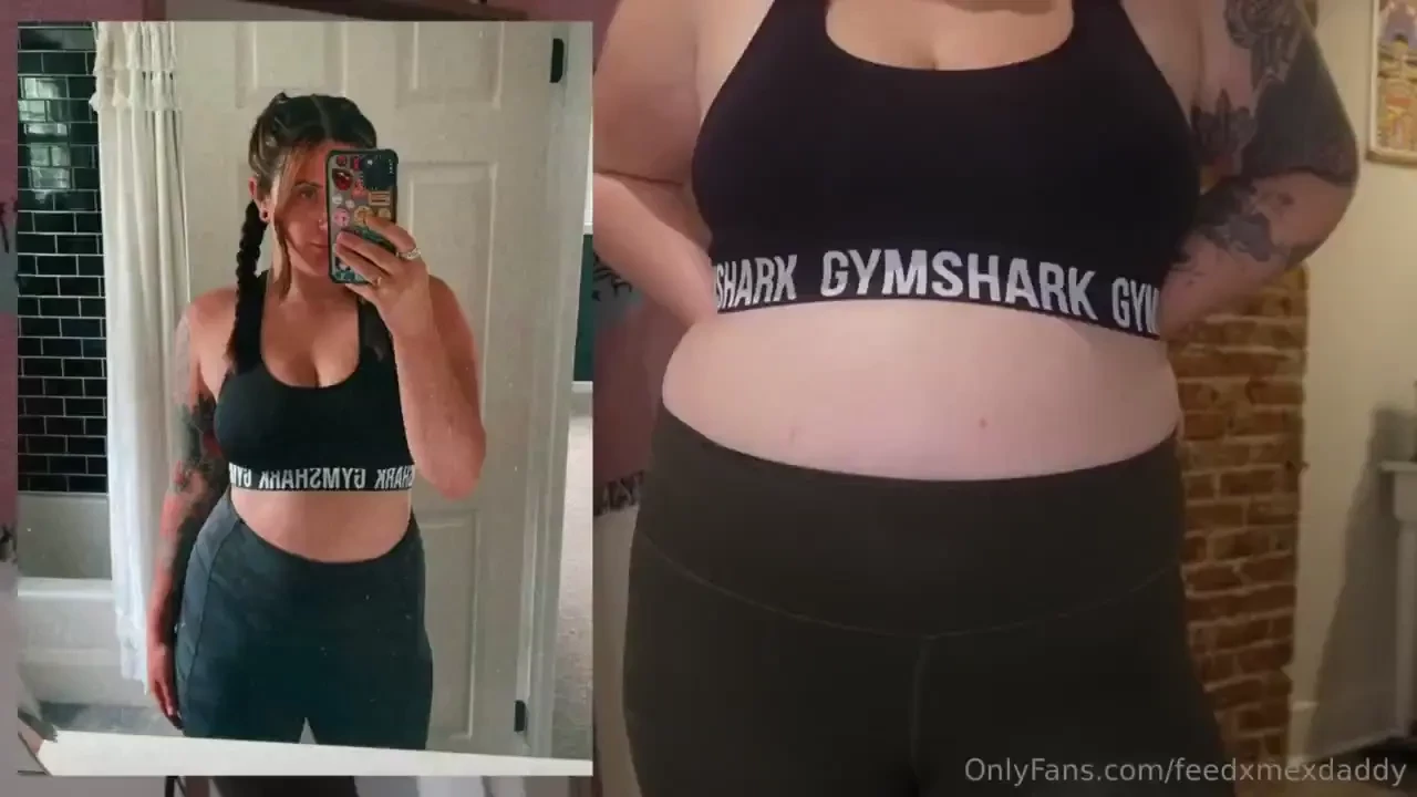 Fatty tries on old gym clothes gotta admit i haven t been to the gym 