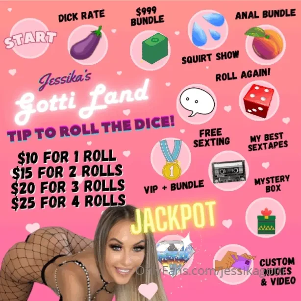 Introducing gotti land roll the dice and see where you land roll until 