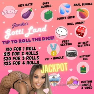 jessikagotti - Introducing gotti land roll the dice and see where you land roll until 