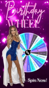 jessikagotti - Birthday wheel every spin wins 20 for 1 spin 30 for 2 spins 40 for 3 