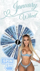 jessikagotti - January wheel every spin wins 10 for 1 spin 15 for 2 spins 25 for 3 