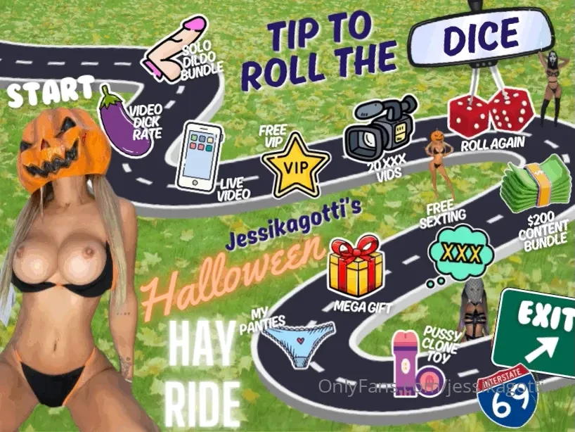 Halloween hay ride just tip to roll the dice and go forward that many 