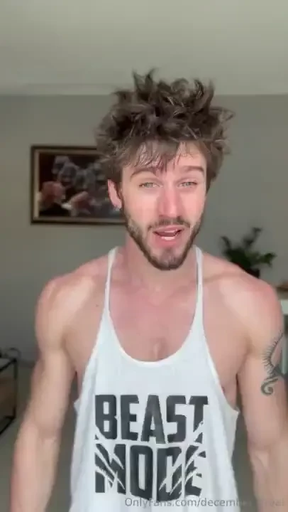 Morning post workout sweaty strip show 