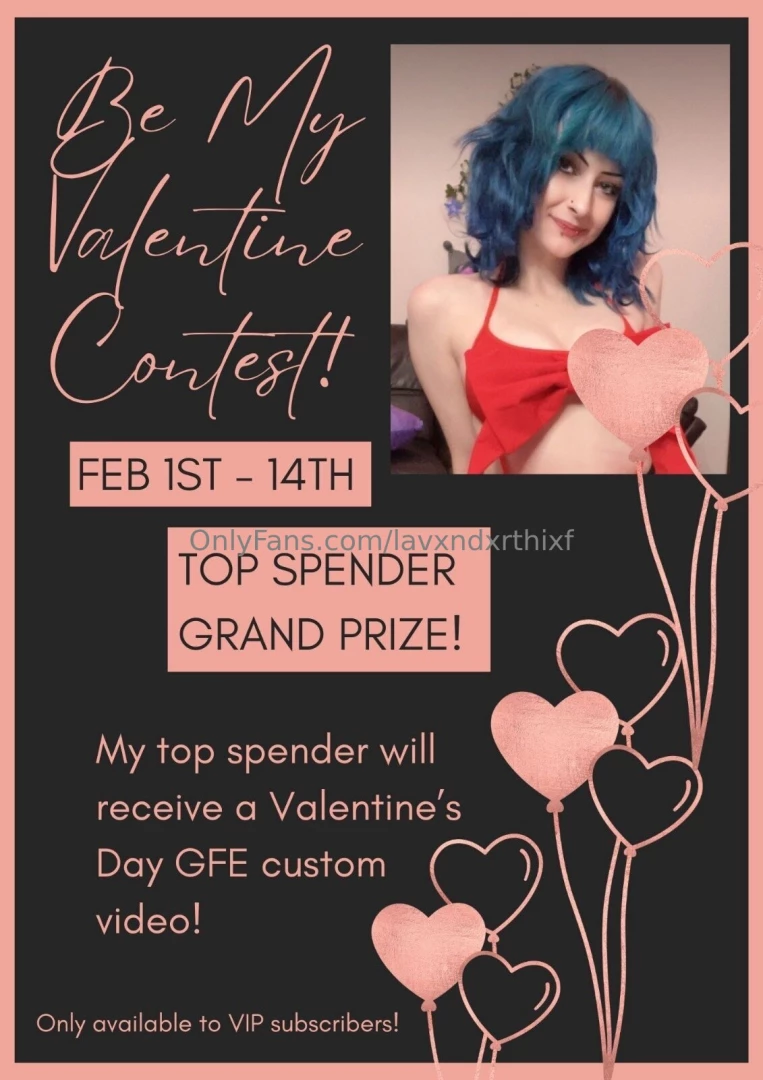 The contest starts today become a vip sub to qualify lavenderthief 