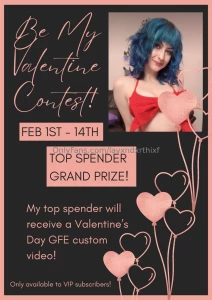 The contest starts today become a vip sub to qualify lavenderthief