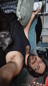 Chilling after a day or work with ice cream lol