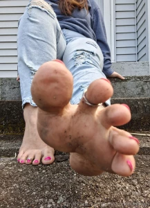 My dirty feet need love and a warm tongue be a good pup and clean
