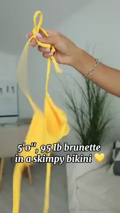 Hehe 5 0 95 ib brunette in a skimpy bikini do u like yellow 