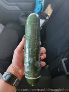 I fucked myself with a big cucumber in the back of my jeep as soon as