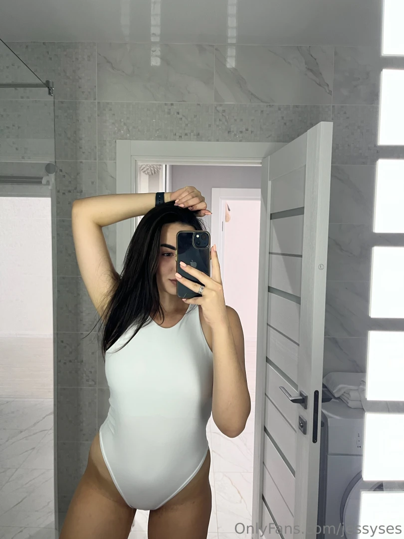 This white bodysuit hugs me in all the right places couldn t resist 