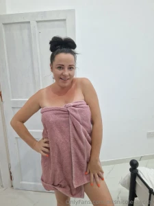 Good morning from me in a towel wanna see me drop it get in my dms