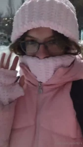 Winter is the time when lily turns into a pink gnome