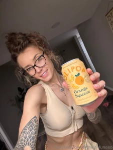 Enjoying this probiotic plant fiber orange soda amp amp playing with part 3