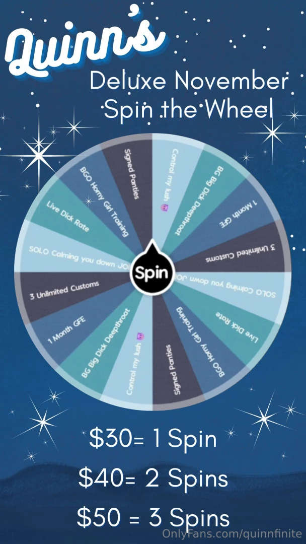 Deluxe november spin the wheel the nights are getting longer and 