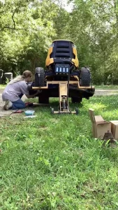This was last weekend s project putting two new spindles on the mower