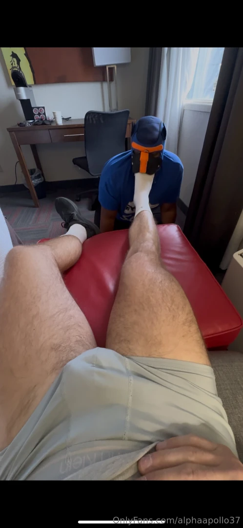 Good pup my good boy worshiping gooning and cleaning my size 13 soles part 2 