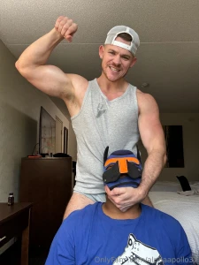 Good pup my good boy worshiping gooning and cleaning my size 13 soles