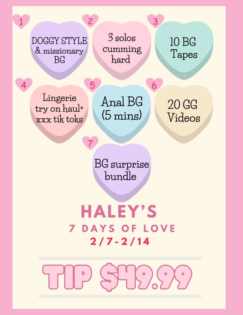 7 days of love pre sale starts now bg solo gg amp more just tip 49 99 part 1 