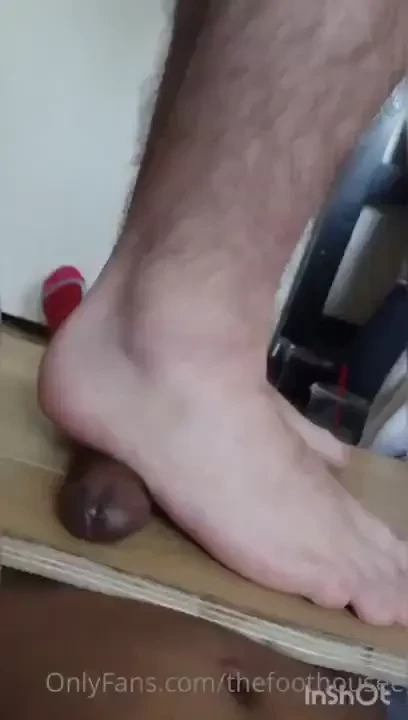 Cutie tramples my cock bare foot on the trample board thefoothousee 