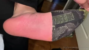 Peeling my soaked work socks