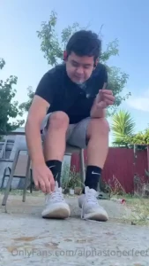 Shoe and sock removal after a 5 mile run while smoking a fat blunt