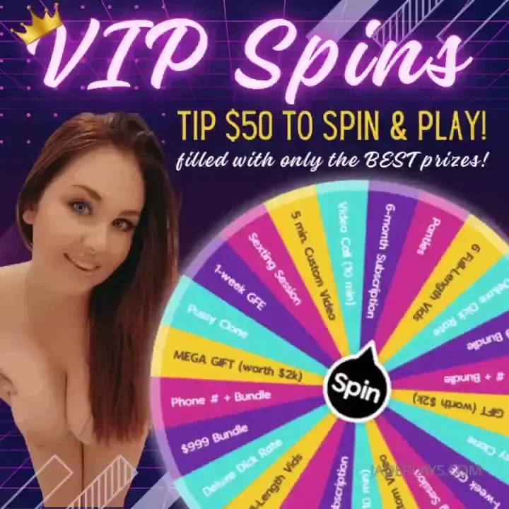 Vip spins ready to spin my brand new top-tier wheel filled with only 