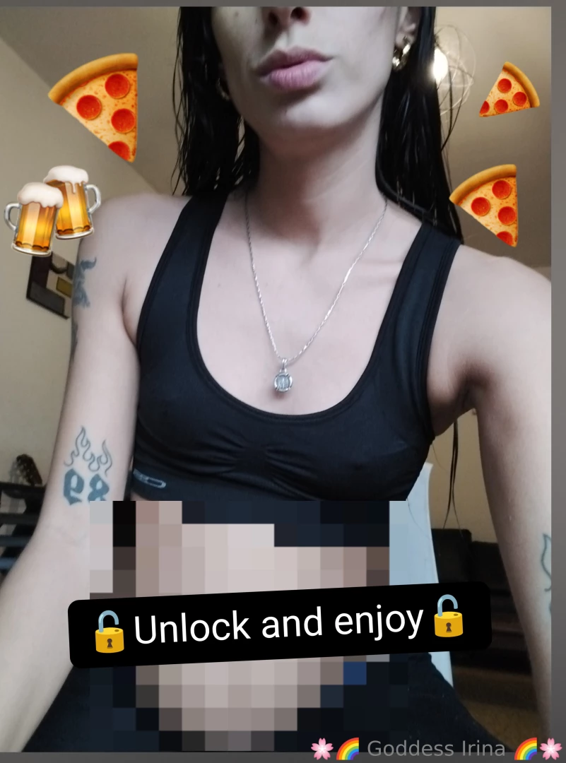 Pizza and beer stuffing and playing with a belt in my belly 