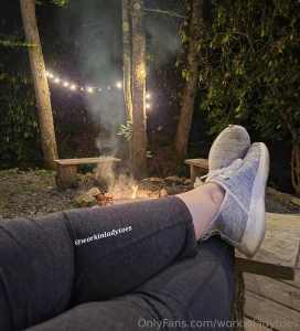 Campfire moody fall vibes good book feet up this country break is just