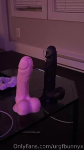 Fucking myself with my dildos in the living room with the windows open