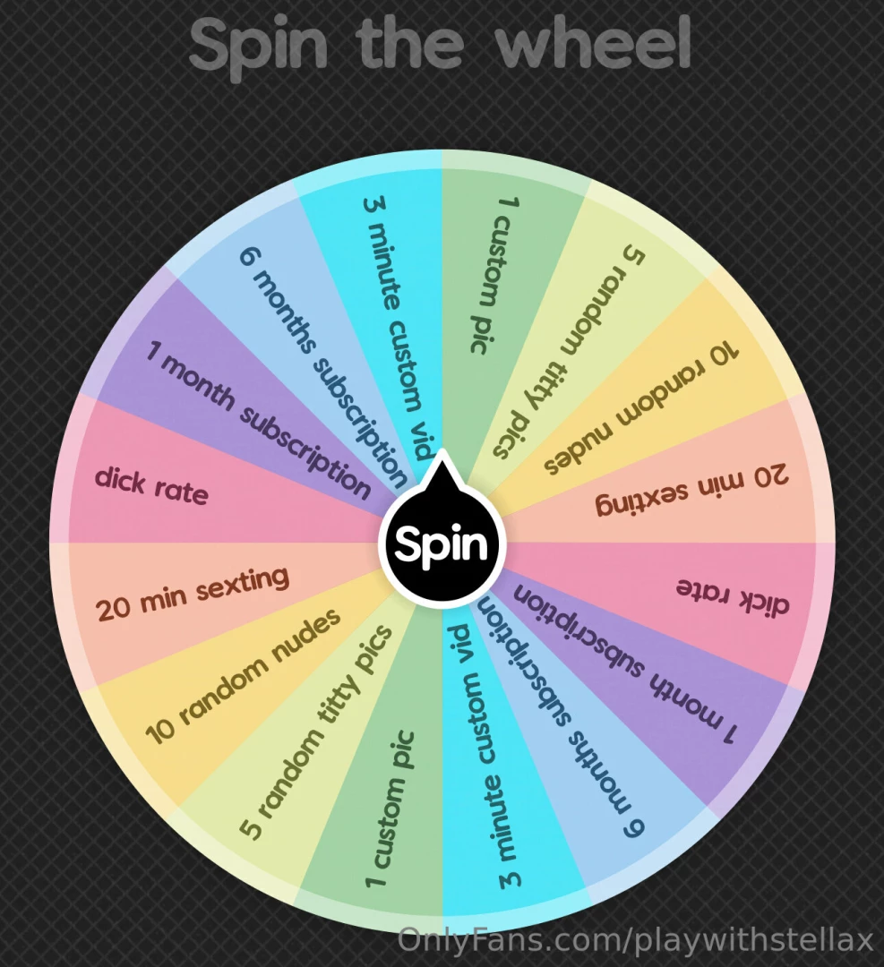Spin the wheel game spin the wheel for 10 and win one of these prizes 