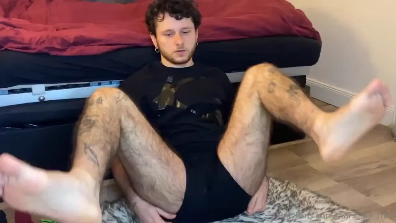 Watch me stretch my tight pussy with my big black dildo sitting on the 