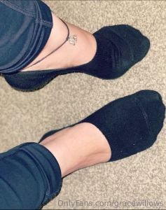 Trainers and socks means only one thing dirty sweaty feet should do a