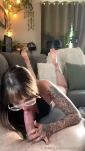 Blowjob on the couch off the couch his pov and my selfie pov ends with