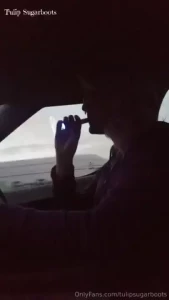 A naughty tulip on her way to mischief