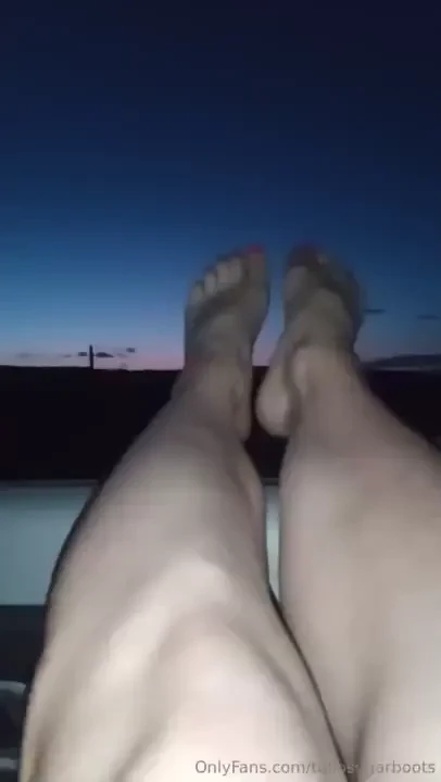 Airing my toes in the cool night air 