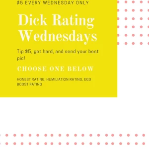 Its dick rating wednesday tip 5 and send one hard dick pic choose your