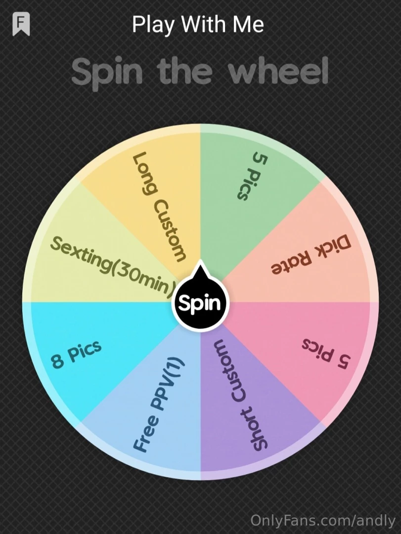 Here s a little spin the wheel game if you want to have some fun 1 