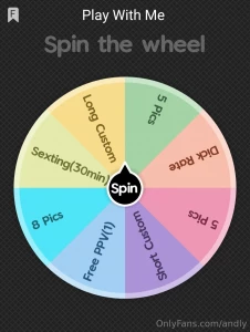 Here s a little spin the wheel game if you want to have some fun 1