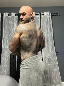 Trying to show off my tattoos in a towel