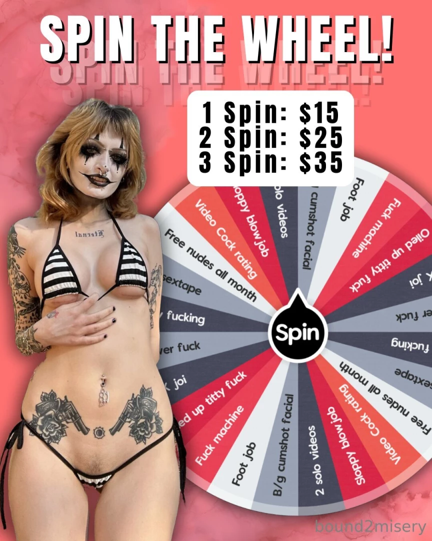 End of the month sale tip amp spin my wheel for a xxx video straight 