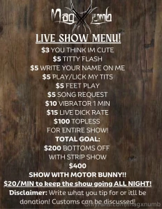 Tonights live menu see you soon