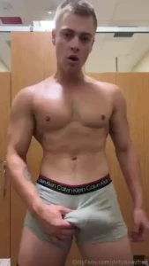 Stripping in the gym locker room after my sweaty leg workout how s the
