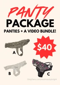 Panty package 1 pair of my pretty panties a big bundle of content to