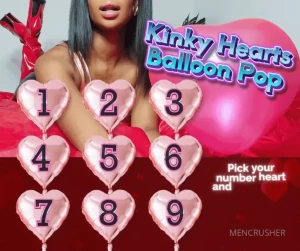 Get 2 heart balloons from my kinky collection for each heart contains