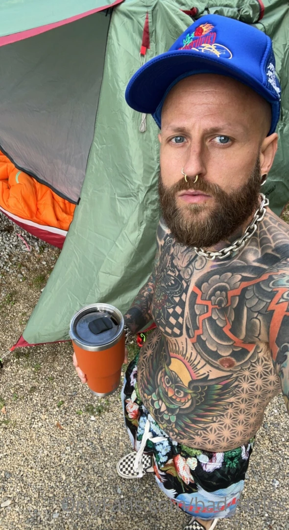 Camping is more fun with no shirt on 