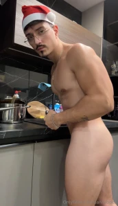 Santa has some work to do in the kitchen and then hes going to take