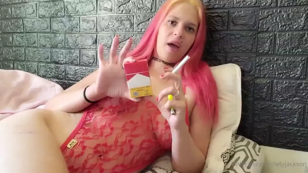 Smoking in transparent lingerie for you 