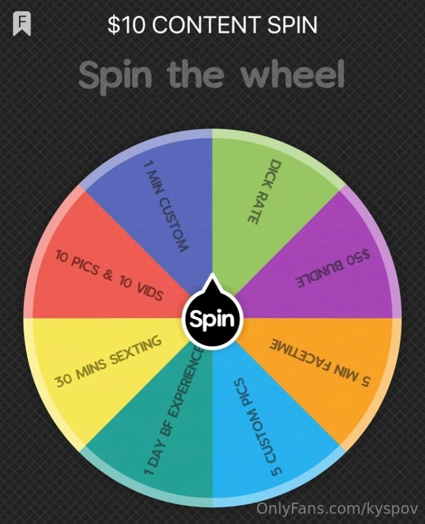 Would you like to spin the wheel tip this post and then dm me 
